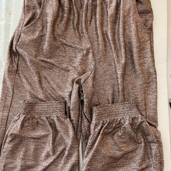Anthropologie Melora Rose Gold Metallic Elastic Waist Harem Joggers, Size Medium - Picture 4 of 6